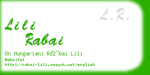 lili rabai business card